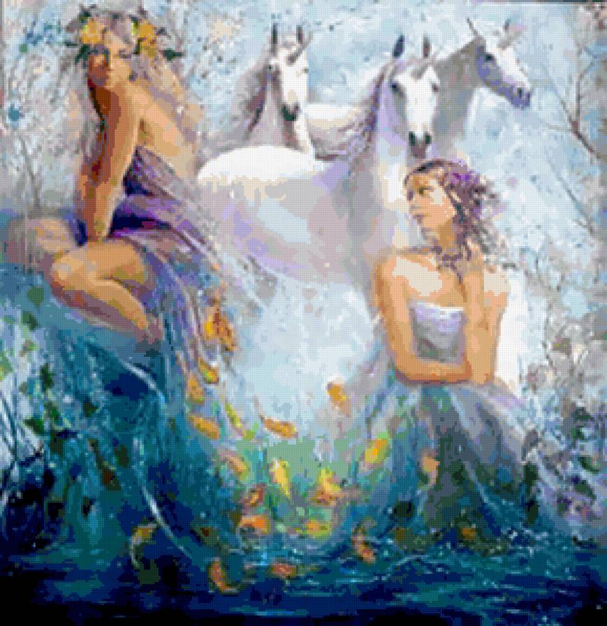 №251081 - девушки, фэнтези, лошади - предпросмотр