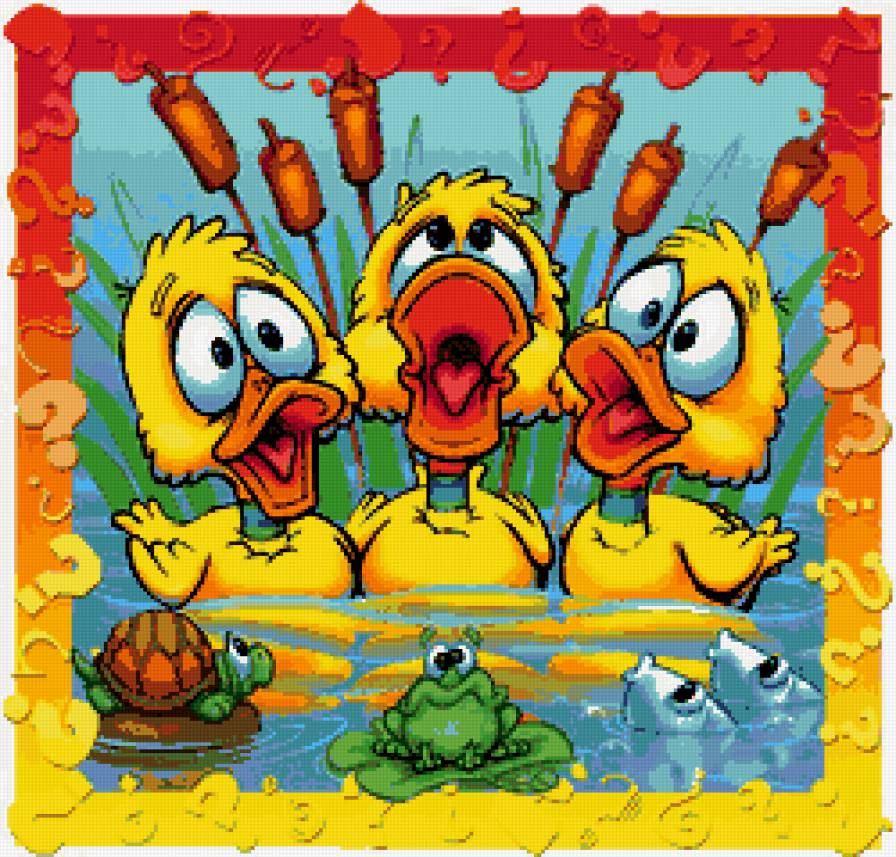 уточки - мультик, зверята, детям, мультяшки, юмор, хор, птицы, детская - предпросмотр