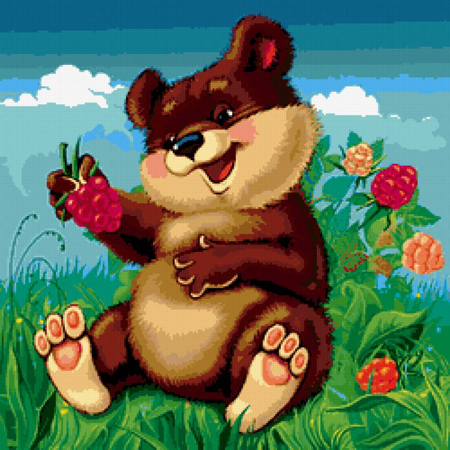 мишка - подушка, медвеженок, зверята, сказкка, малина, детская, мультяшки - предпросмотр