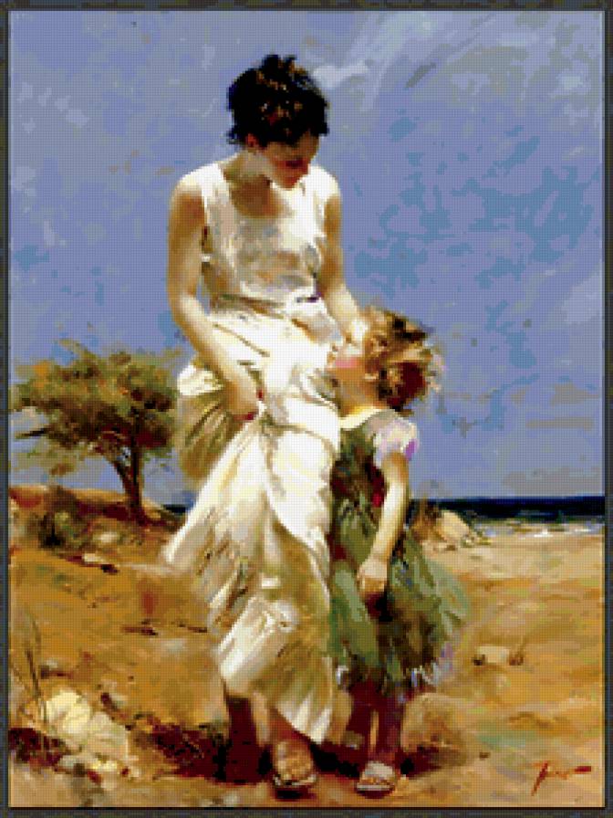 №251582 - дети, картина, фэнтези, красота женщины, цветы, девушка, живопись - предпросмотр