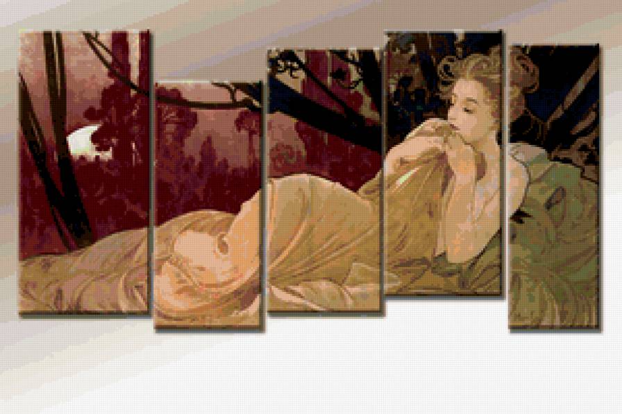 Триптих - печаль, женщина, триптих, девушка - предпросмотр