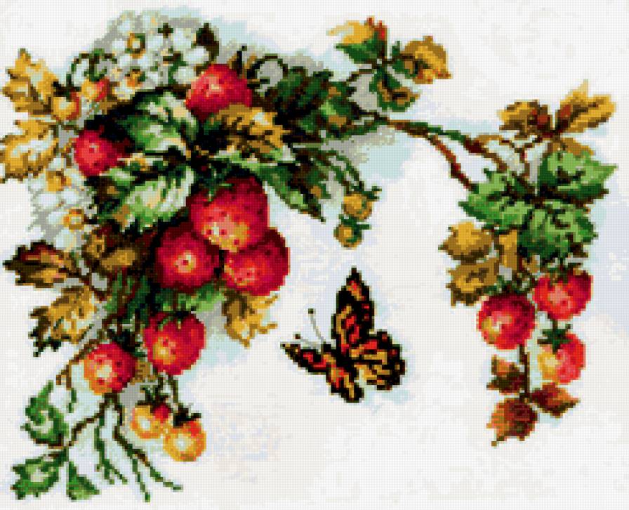 земляника и бабочка - земляника и бабочка - предпросмотр