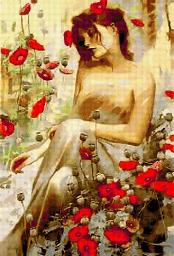 №252284 - цветы, девушка - предпросмотр