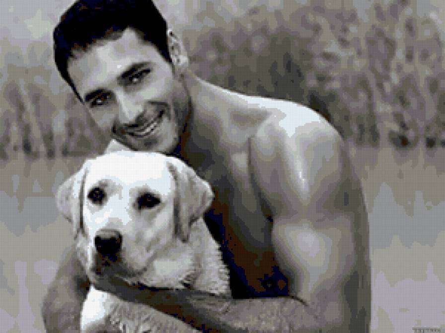 №252431 - он, собака, мужчина - предпросмотр