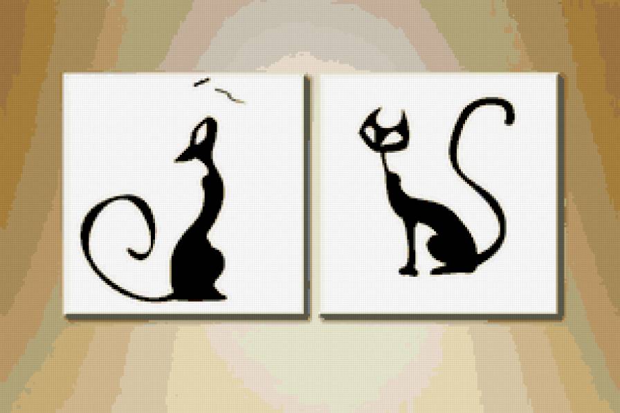 Диптих - диптих, животные, кот, коты - предпросмотр