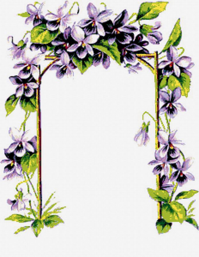 рамка для фото - фиалки, рамка - предпросмотр