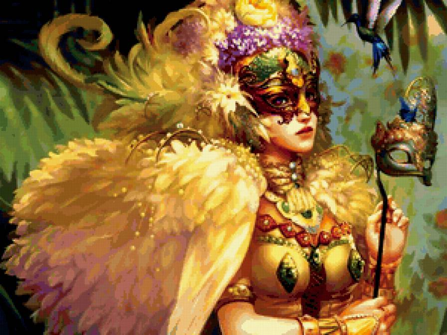 ДИПТИХ   "ГЛАЗАМИ ВЕНЕЦИАНСКОЙ КОРОЛЕВЫ" - маска, незнакомая, взгляд, бал, женщина, неизвестная - предпросмотр