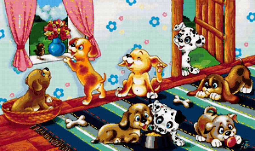 собачки - детская, собака, собаки, щенок, мультяшки, детям, щенки - предпросмотр