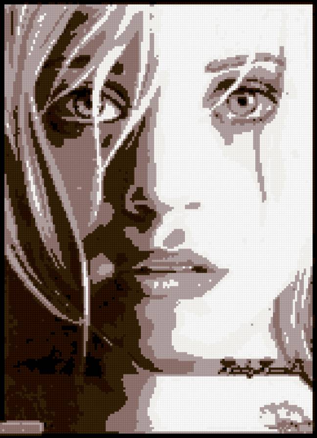 девушка - девушка, монохром - предпросмотр