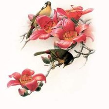 Оригинал схемы вышивки «птицы и цветы» (№253699)