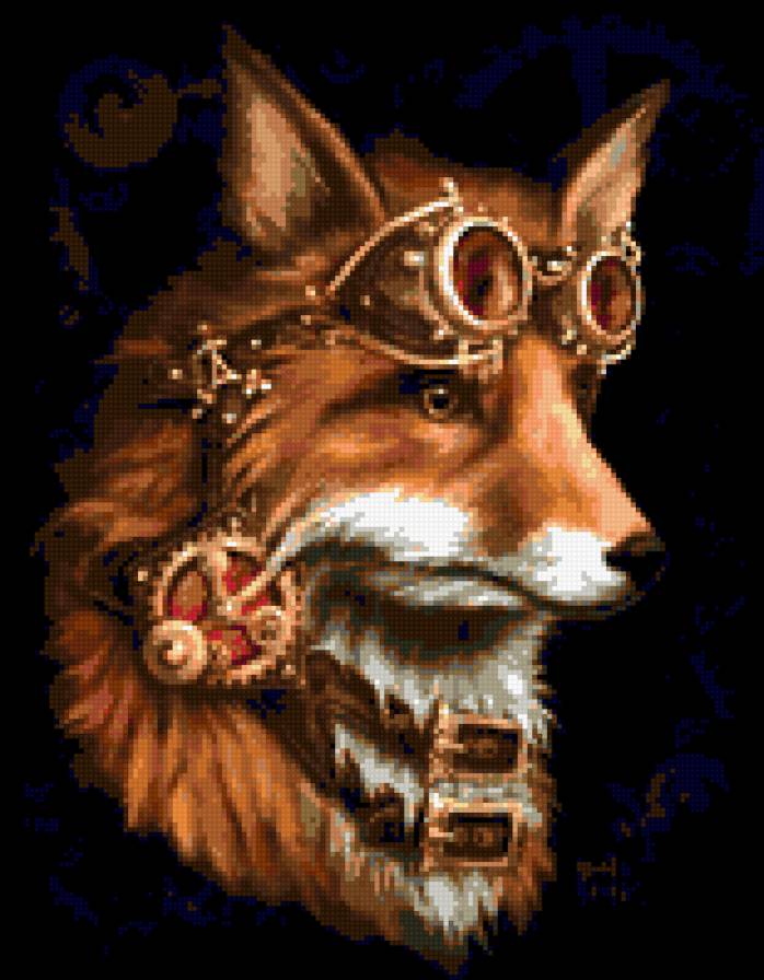 Стимпанк лис - лисы, стимпанк, арт - предпросмотр