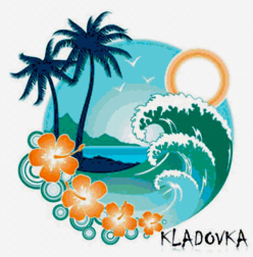 пейзаж - пальмы, пейзаж, море - предпросмотр