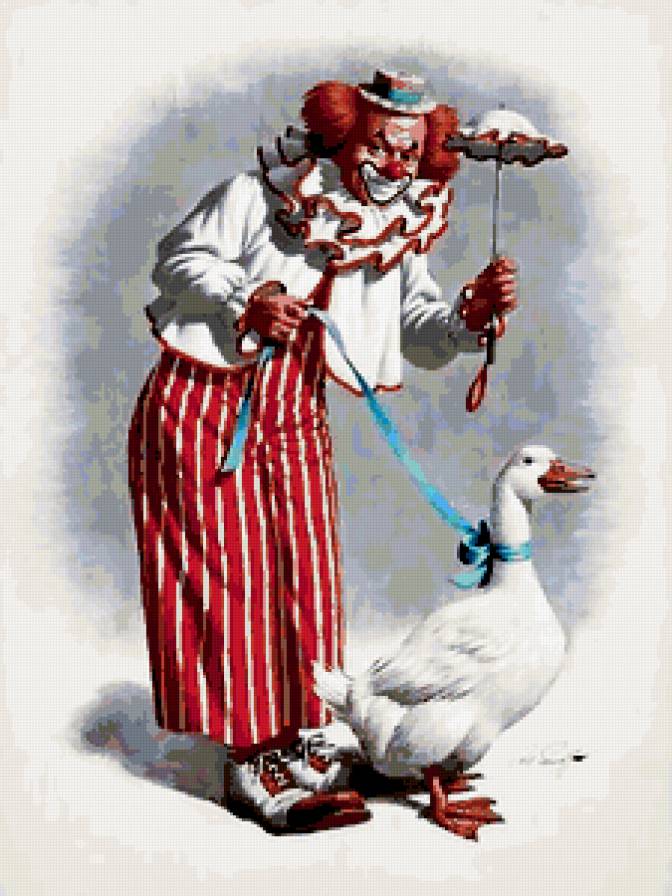 клоун2 - клоун, животные, игрушки, гусь, дети - предпросмотр