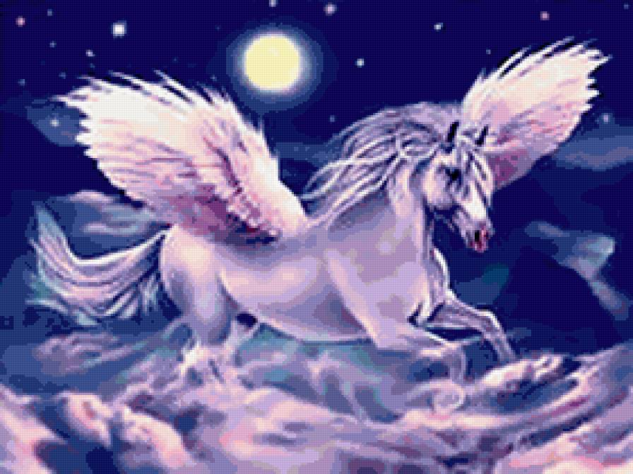 ПЕГАС - кони, крыля, красавица самка, белая невеста, животные, лошади - предпросмотр