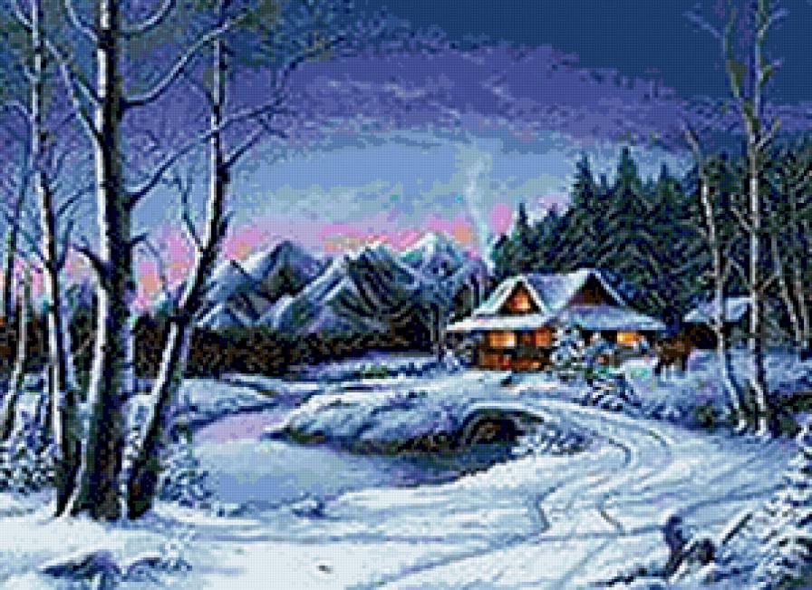 зимушка - деревня, пейзаж, природа, зима - предпросмотр