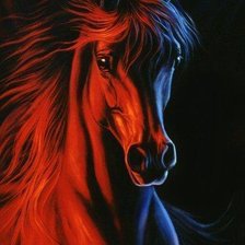 Схема вышивки «Лошадь огненная»