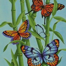 Схема вышивки «Бабочки на ветках»