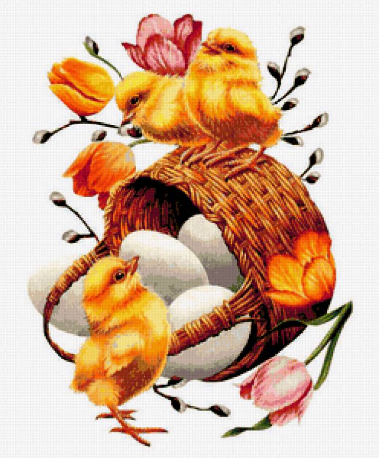 Пасхальная вышивка - яйца, цыпленок, пасха, яичко - предпросмотр