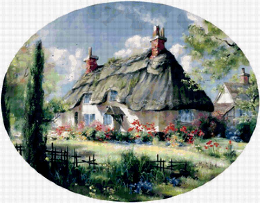 Серия "Пейзажи" - пейзаж, домик, лето - предпросмотр