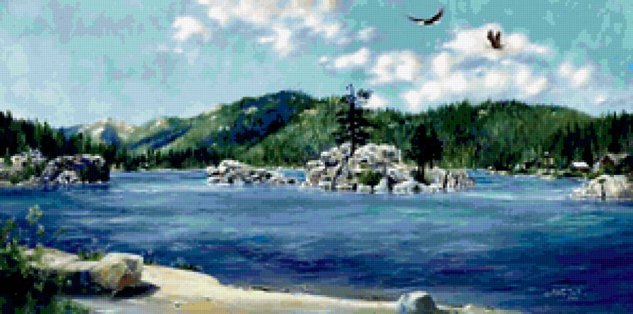 Серия "Пейзажи" - лето, река, пейзаж - предпросмотр