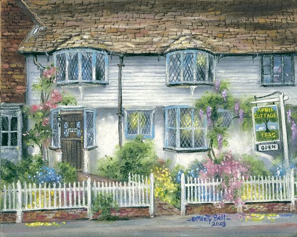 Серия "Пейзажи" - домик, цветы, пейзаж - оригинал