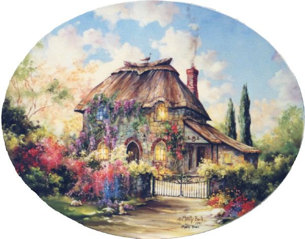 Серия "Пейзажи" - лето, дорога, цветы, домик, пейзаж - оригинал