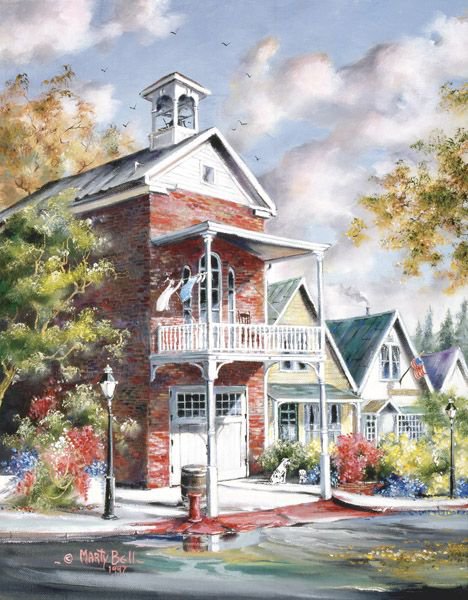 Серия "Пейзажи" - пейзаж, домик, цветы, лето, дорога - оригинал