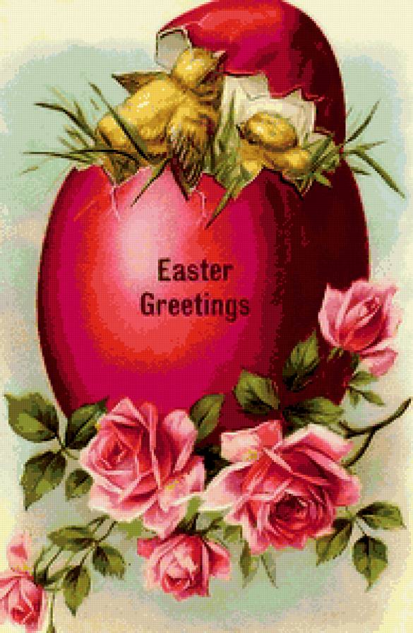 Пасха - цветы, розы, цыплята, пасха - предпросмотр