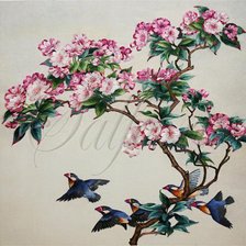 Схема вышивки «цветущая айва»