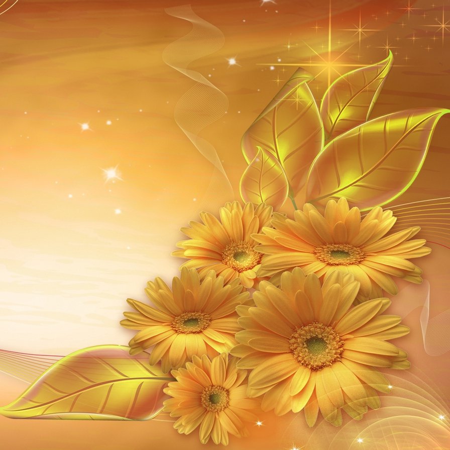 Подушка "Золотые ромашки" - цветы, подушка, ромашки - оригинал