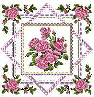 Подушка "Розы" - орнамент, подушка, розы, цветы - оригинал