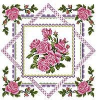 Оригинал схемы вышивки «Подушка "Розы"» (№256171)