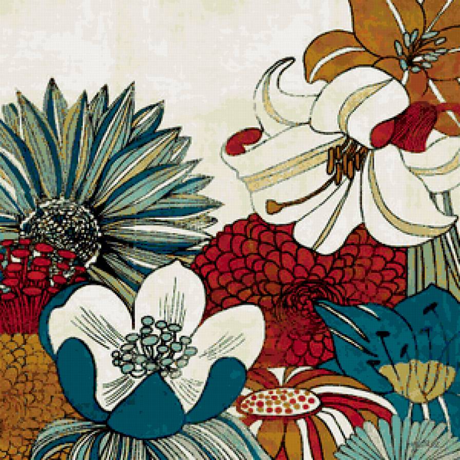 Узор для подушки - узор, цветы, поушка - предпросмотр