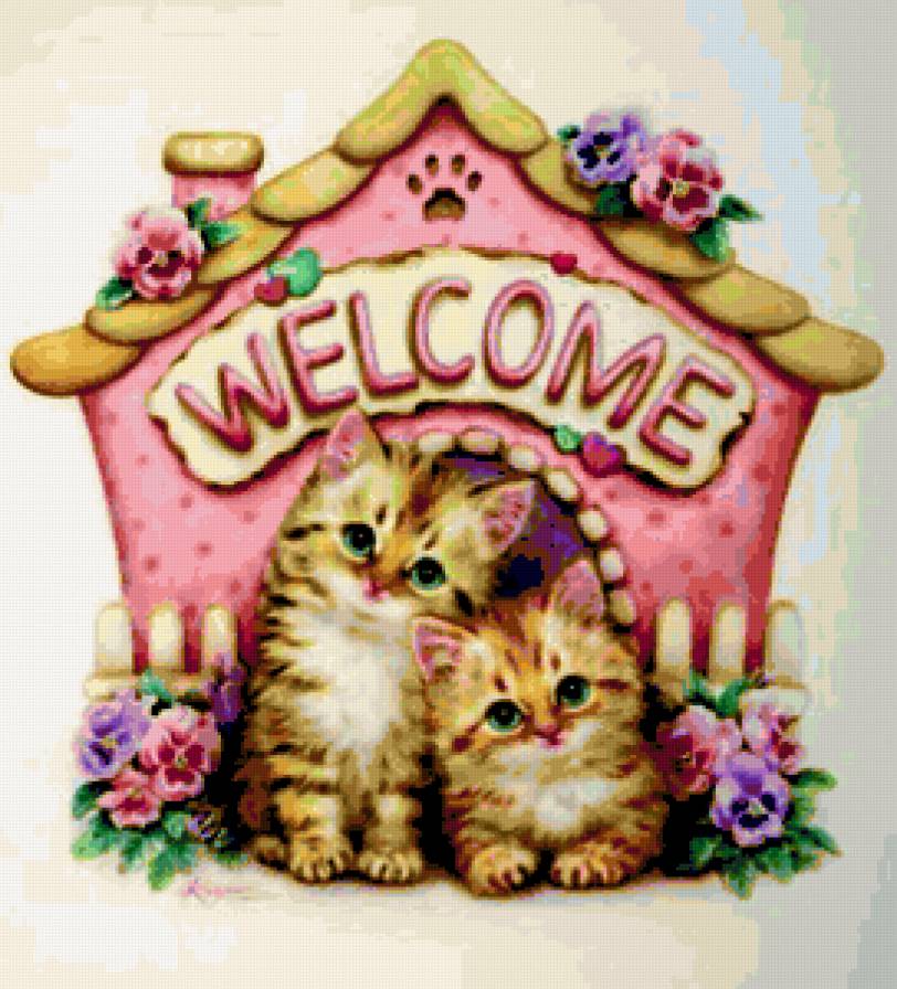 Добро пожаловать в наш дом - кошка - предпросмотр