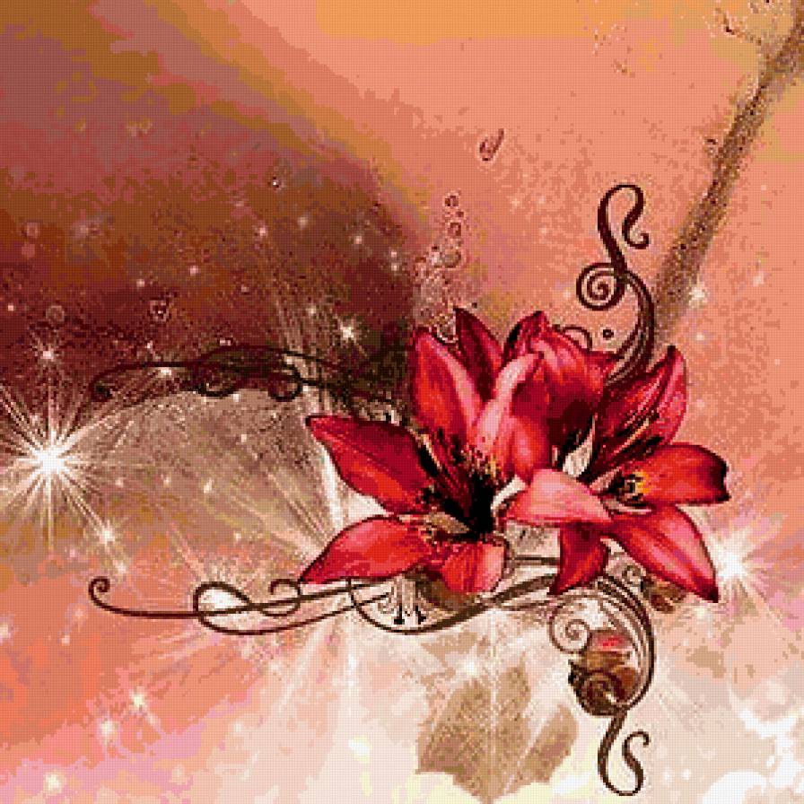 Подушка "Лилии" - цветы, подушка - предпросмотр