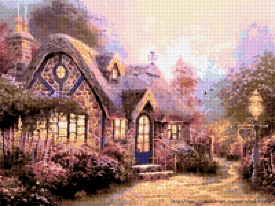 сказочный домик - картина природа дом сказка - предпросмотр