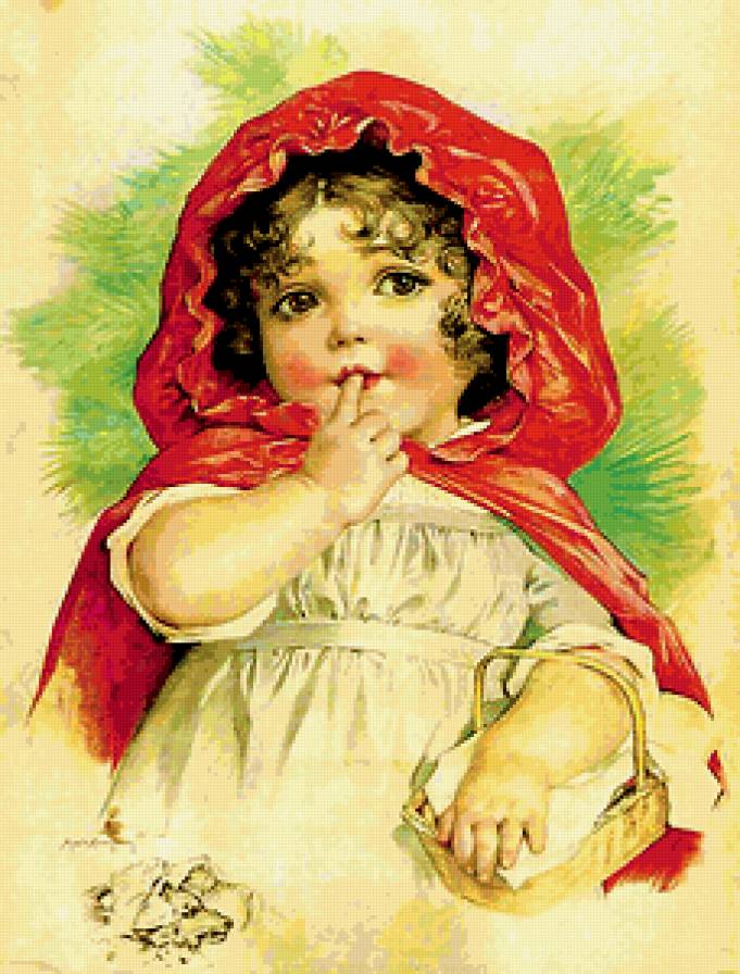 красная шапочка - винтаж, дети - предпросмотр