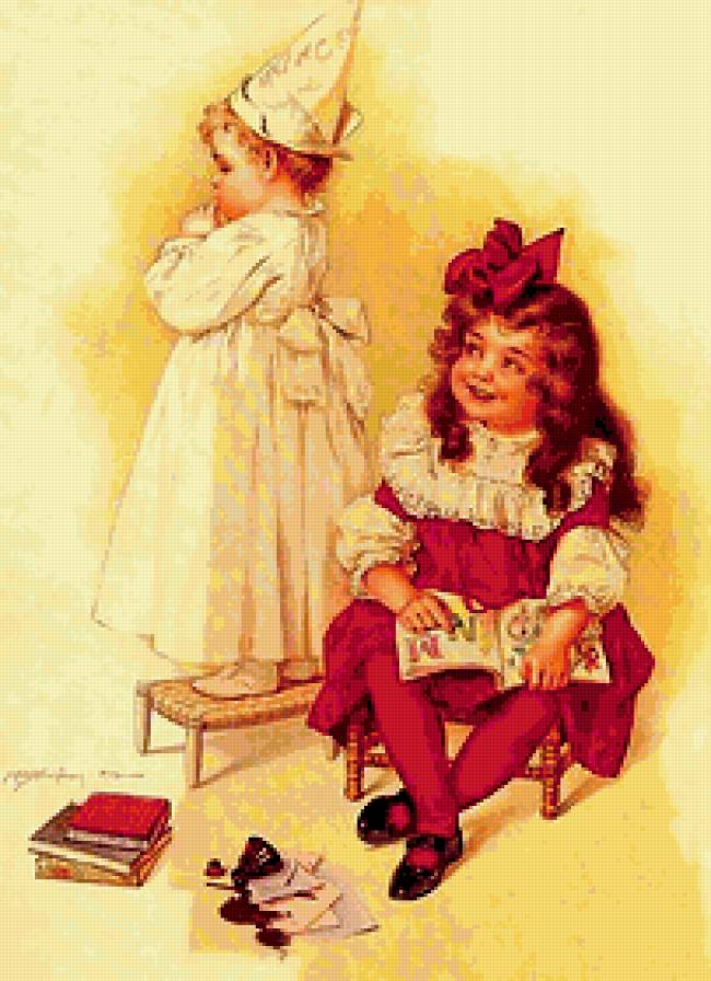 старые открытки - винтаж, дети - предпросмотр