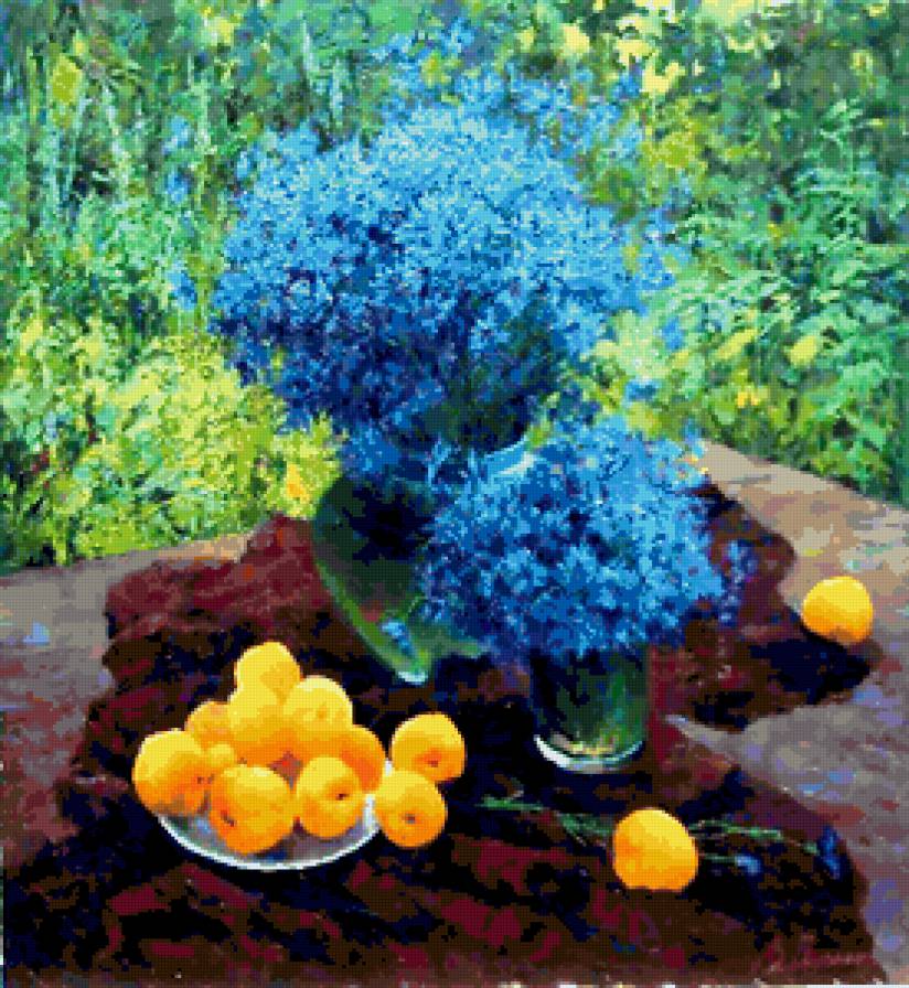 Волошки васильки - живопис, цветы, квіти, васильки - предпросмотр