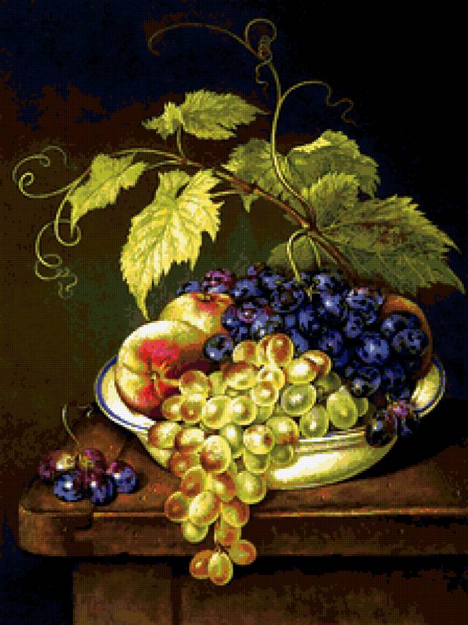 Виноград, Хосе Эскофет - виноград, фрукты, натюрморт - предпросмотр