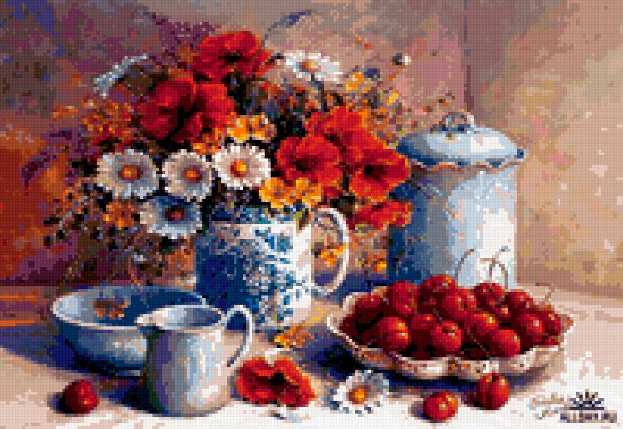 для кухна - натюрморт вишнями - предпросмотр