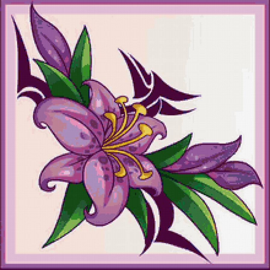 Подушка "Сиреневая лилия" - лилии, цветы - оригинал