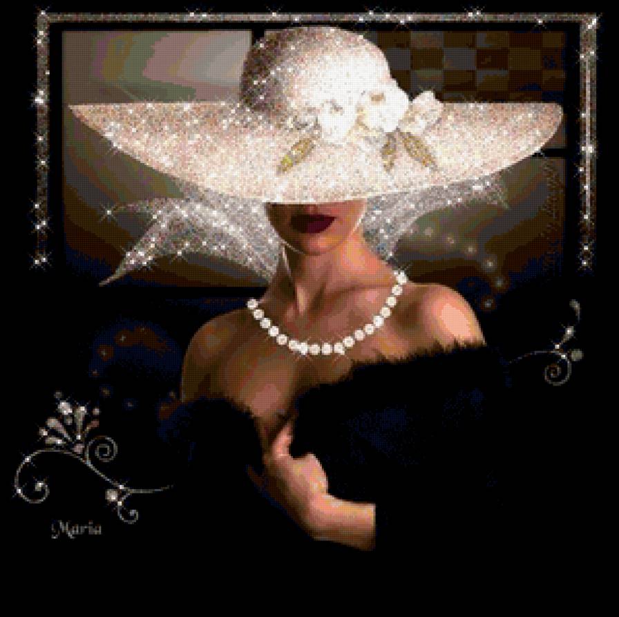 БАРХАТНЫЙ ВЕЧЕР - дама в шляпе, незнакомая, ночь, неизвестная, вечер, женщина - предпросмотр
