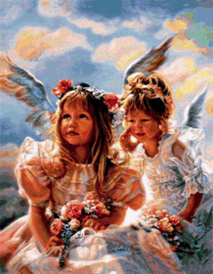 №257598 - ангелочки, двое, дети - предпросмотр