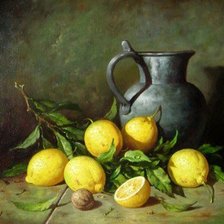 Оригинал схемы вышивки «Натюрморт с лимонами» (№257632)