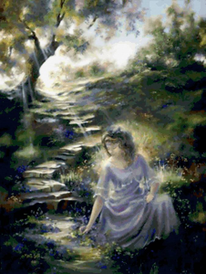 Серия "Пейзажи" - девушка, лето, пейзаж, люди, лестница - предпросмотр