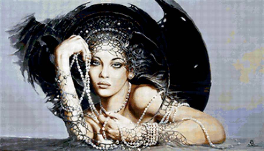 ЖЕМЧУЖНЫЙ ВЕЧЕР - неизвестная, женщина, вечер, незнакомая, жемчуга, женщины мира - предпросмотр