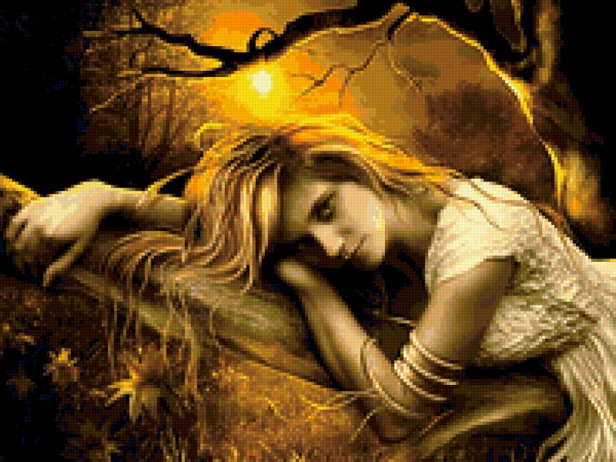 Золотые отблески - девушка, осень - предпросмотр