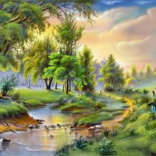 Схема вышивки «пейзаж»