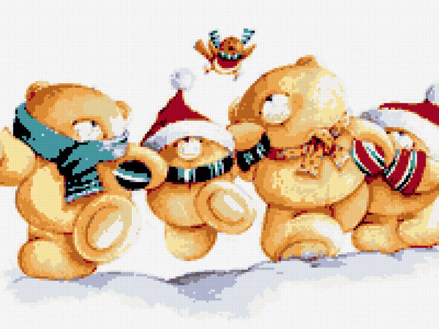 мишки - зима - предпросмотр